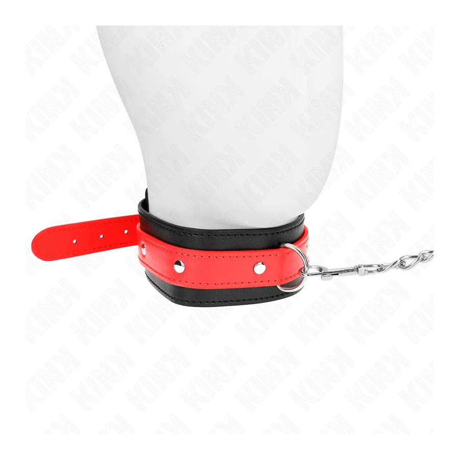 KINK - COLLANA CON CINTURINO ROSSO 65 CM REGOLABILE 36-43 CM X 5 CM